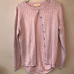 Lavender Ribbed Cardigan/Shirt